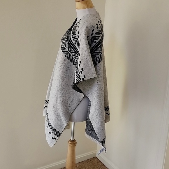 NWT! LOFT light grey with black size M/L oversized open cardigan - Picture 2 of 2